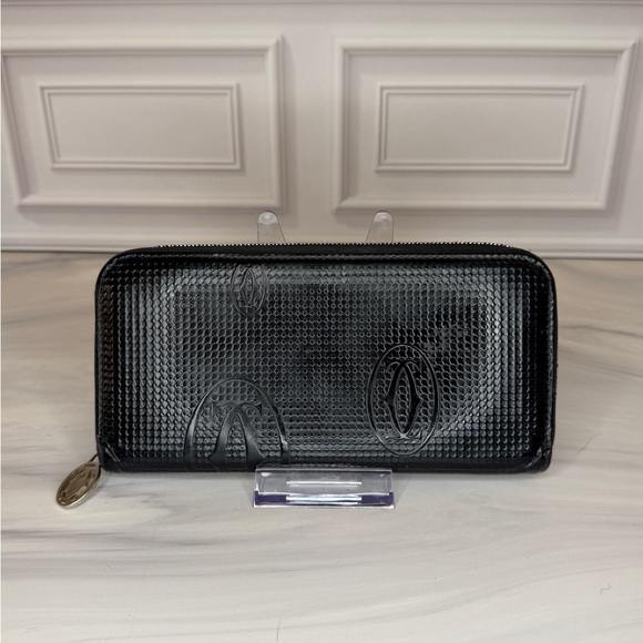 Cartier Handbags - Cartier Collectible 250th Anniversary Black Leather Zip-Around Wallet